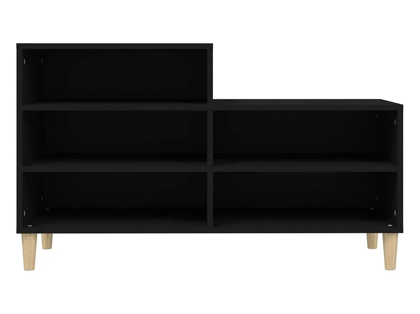 Zapatero negro 102x36x60 cm Madera contrachapada