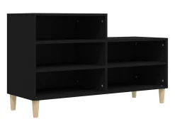 Zapatero negro 102x36x60 cm Madera contrachapada