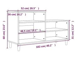 Zapatero negro 102x36x60 cm Madera contrachapada