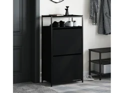 Zapatero negro 60x34x112 cm madera contrachapada