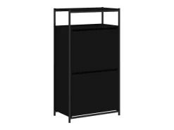 Zapatero negro 60x34x112 cm madera contrachapada