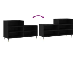 Zapatero negro 102x36x60 cm Madera contrachapada
