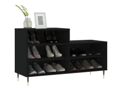 Zapatero negro 102x36x60 cm Madera contrachapada