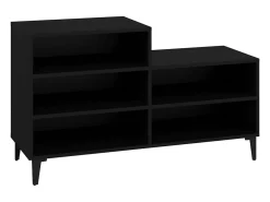Zapatero negro 102x36x60 cm Madera contrachapada