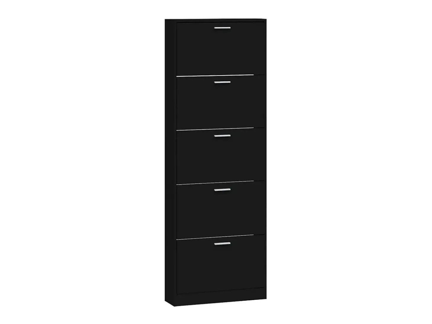 Zapatero negro 59x17x169 cm Madera contrachapada