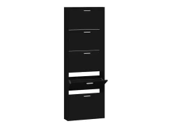 Zapatero negro 59x17x169 cm Madera contrachapada