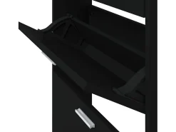 Zapatero negro 59x17x169 cm Madera contrachapada