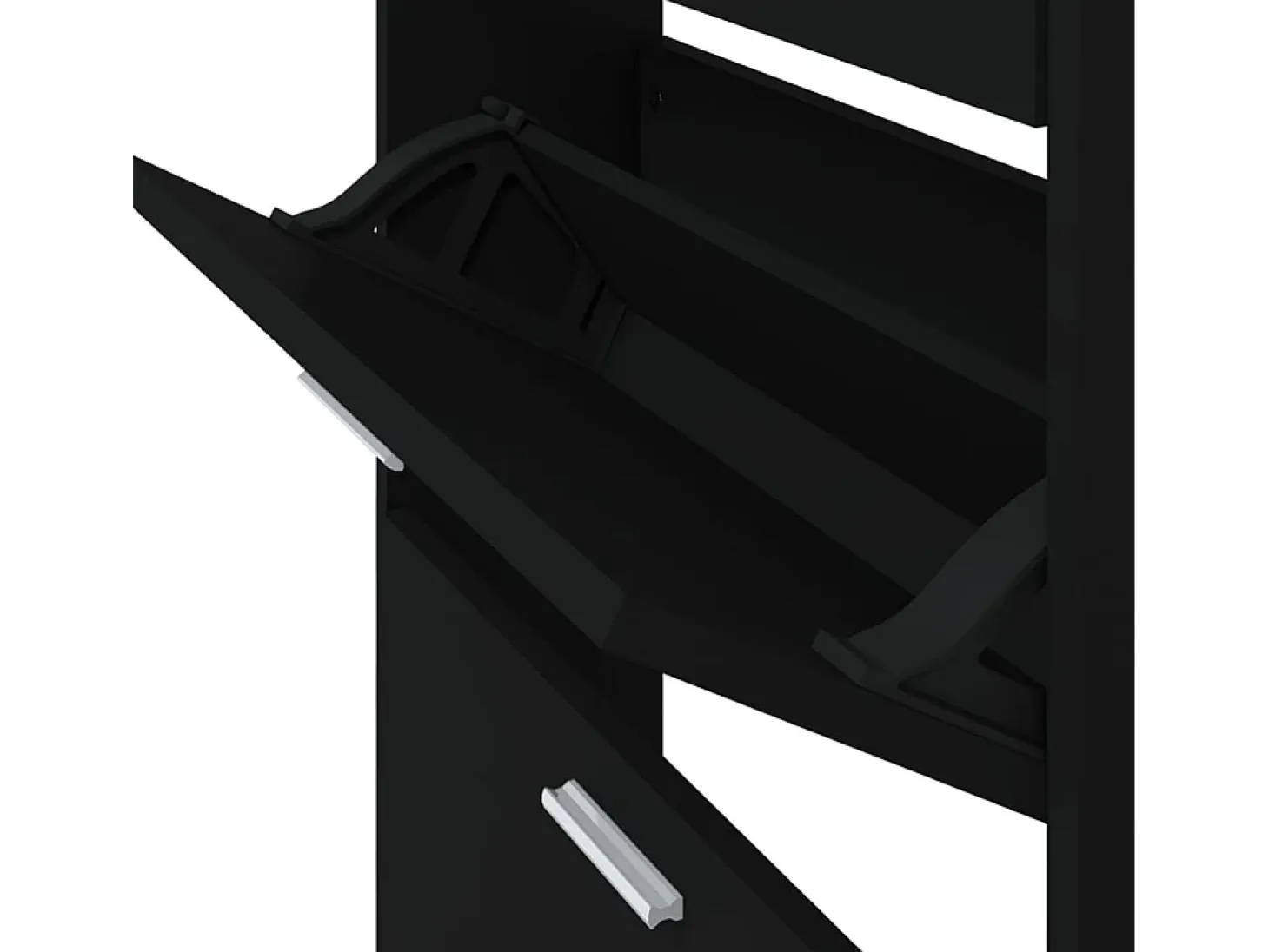 Zapatero negro 59x17x169 cm Madera contrachapada