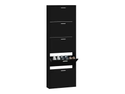Zapatero negro 59x17x169 cm Madera contrachapada