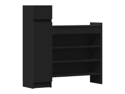 Zapatero negro 100,5x28x100 cm madera contrachapada