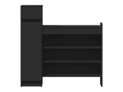 Zapatero negro 100,5x28x100 cm madera contrachapada
