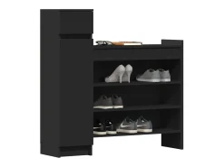 Zapatero negro 100,5x28x100 cm madera contrachapada