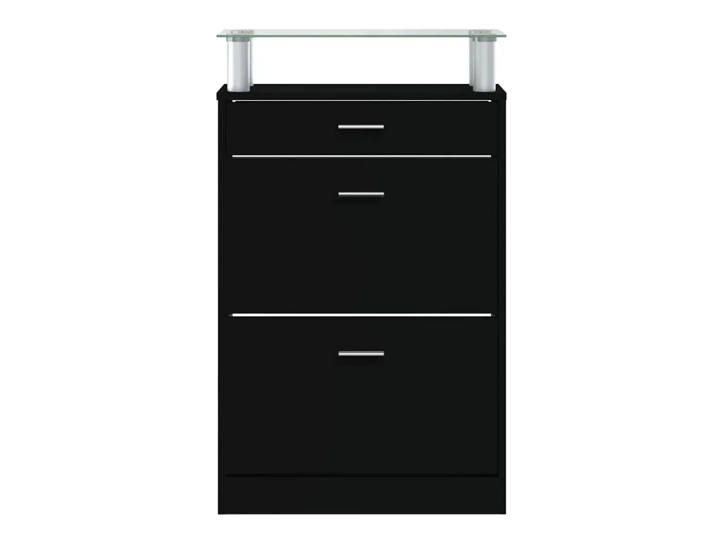Zapatero negro 63x24x104 cm Madera contrachapada