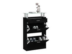 Zapatero negro 63x24x104 cm Madera contrachapada