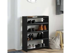 Zapatero negro 60x25x81 cm madera contrachapada
