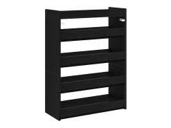 Zapatero negro 60x25x81 cm madera contrachapada