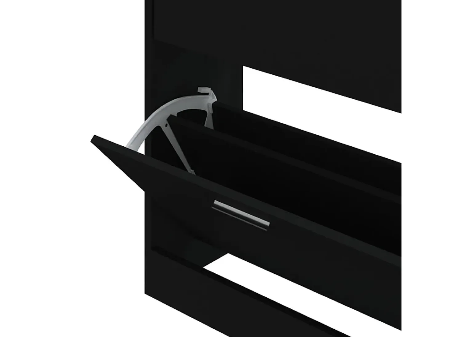 Zapatero negro 63x24x81 cm Madera contrachapada