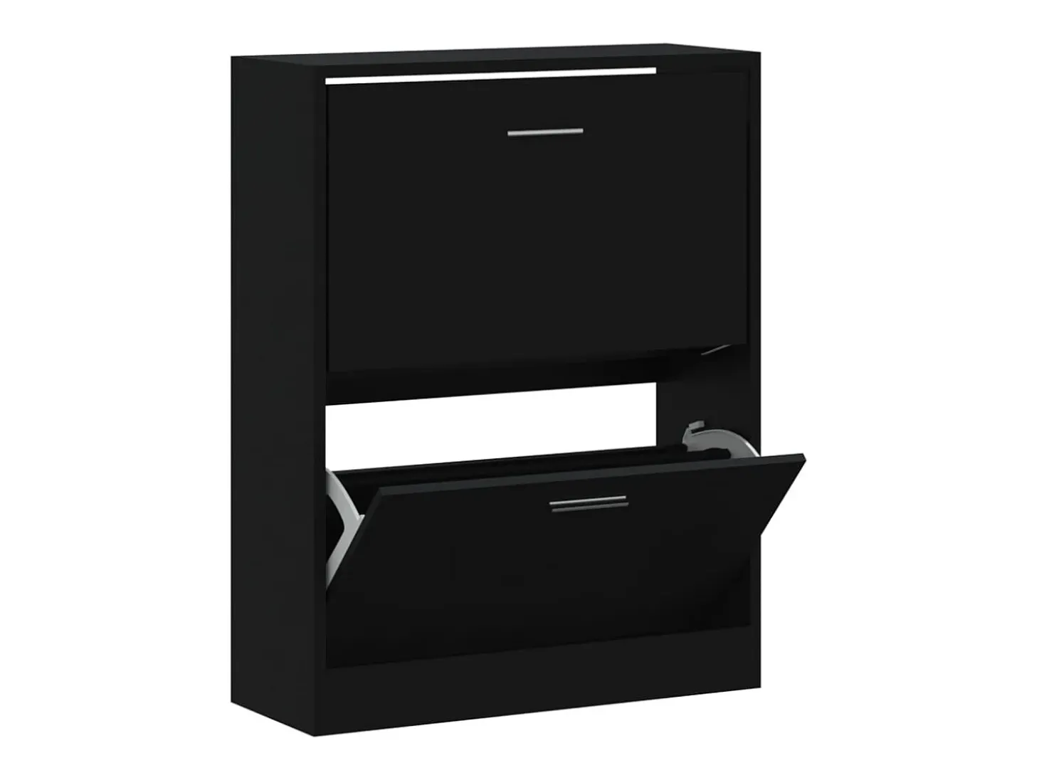 Zapatero negro 63x24x81 cm Madera contrachapada