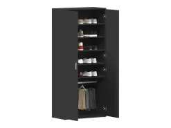 Zapatero negro 80x39x180 cm Madera contrachapada