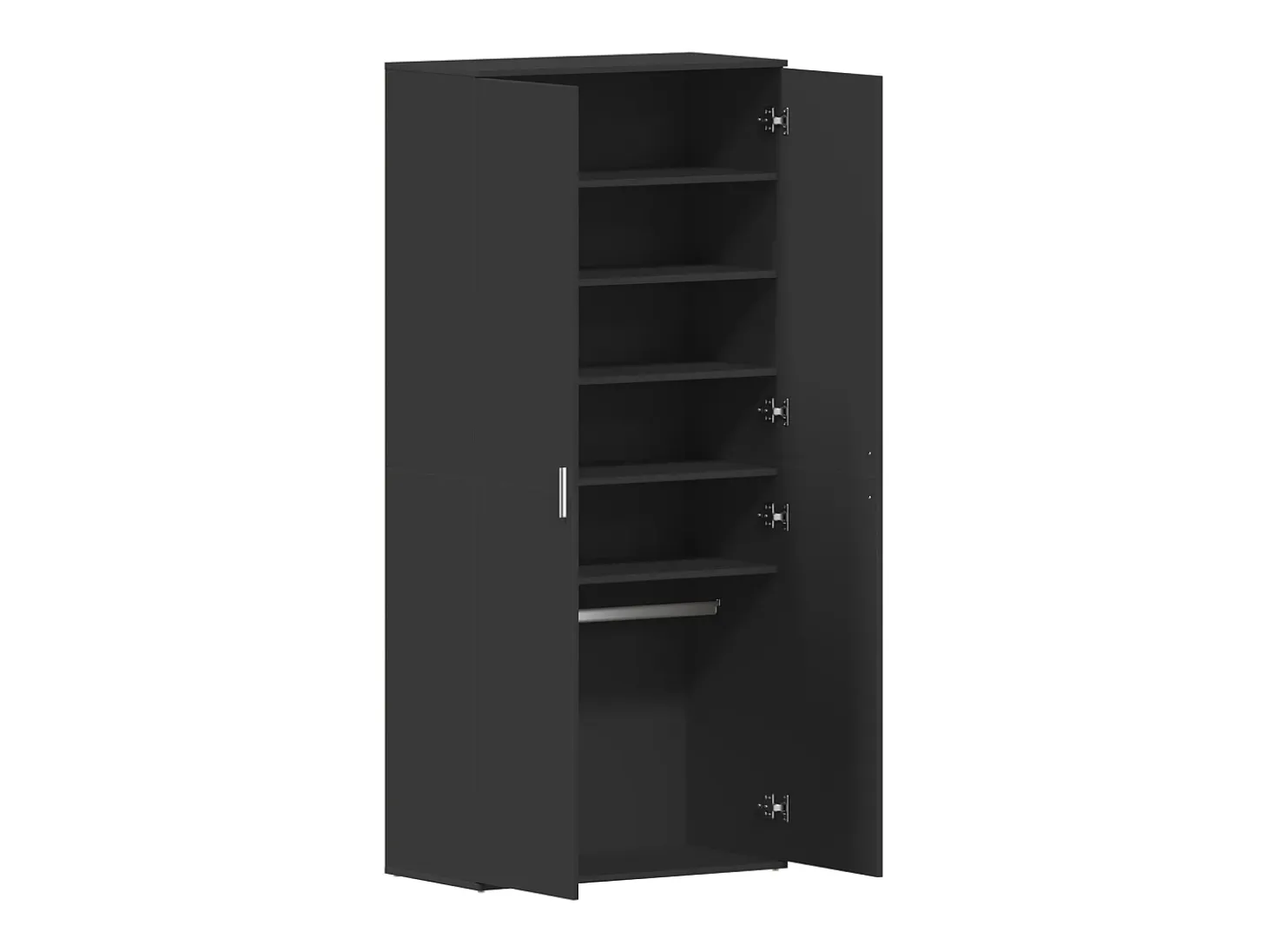 Zapatero negro 80x39x180 cm Madera contrachapada