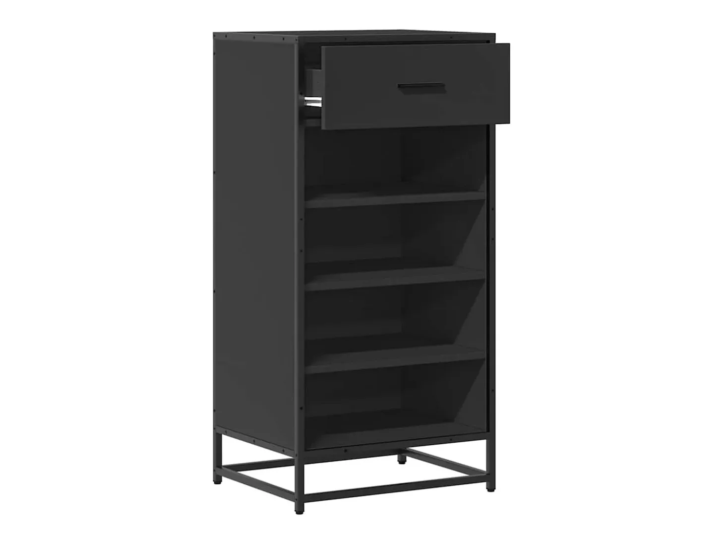 Zapatero negro 48x38x97,5 cm madera de ingeniería