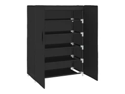 Zapatero negro 60x28x90 cm Tela