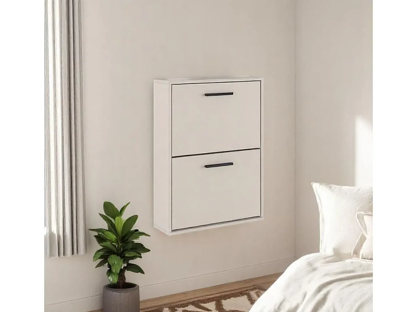 Zapatero New Aura 2 puertas abatibles beige 73x54x18 cm