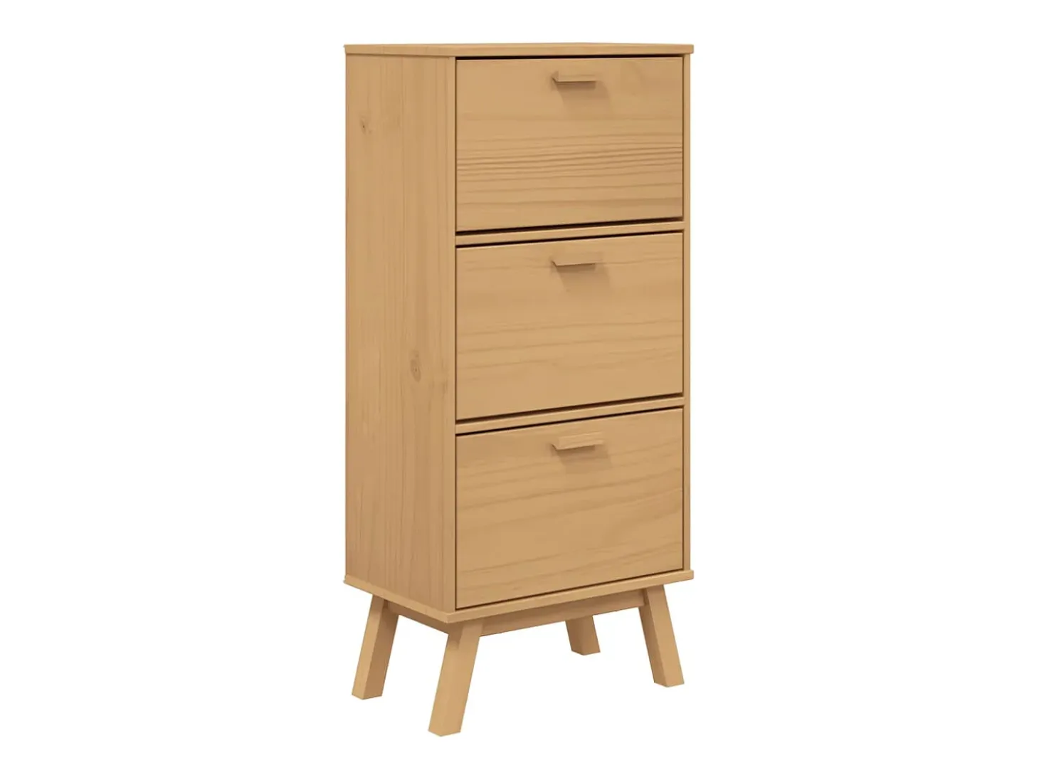 Zapatero OLDEN madera maciza de pino marrón 55x35x120 cm ES601800