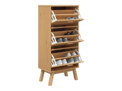 Zapatero OLDEN madera maciza de pino marrón 55x35x120 cm ES601800