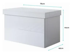 Zapatero para Dormitorio en Blanco 75x46x44cm Dorian