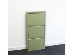 Zapatero Pisa de 3 puertas en metal verde. Se entrega montado.