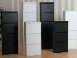 Zapatero Pisa de 9 puertas en metal negro. Se entrega completamente montado.