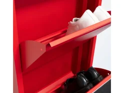 Zapatero Pisa de 6 puertas en metal rojo. Se entrega montado.