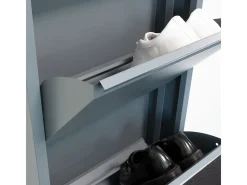 Zapatero Pisa de 4 puertas en gris metalizado. Se entrega montado.