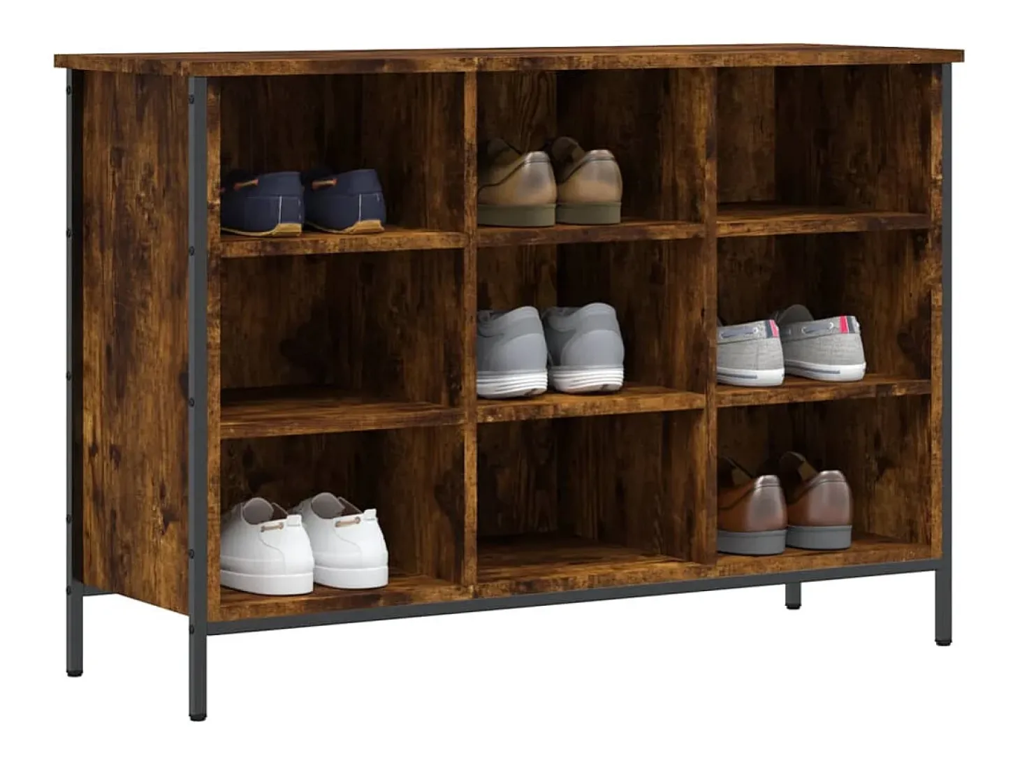 Zapatero roble ahumado 100x35x70 cm madera de ingeniería