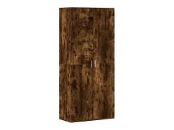 Zapatero roble ahumado 80x39x178 cm madera de ingeniería