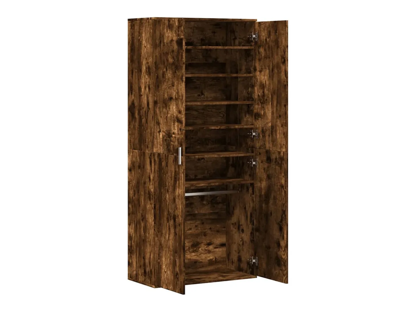 Zapatero roble ahumado 80x39x178 cm madera de ingeniería