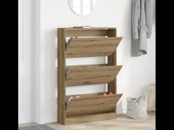 Zapatero Roble artesano 80x21x125,5 cm Madera de ingeniería