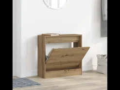 Zapatero Roble artesano 60x21x57 cm Madera de ingeniería