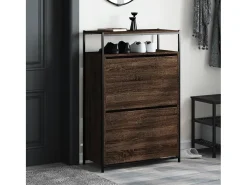 Zapatero roble marrón 75x34x112 cm madera de ingeniería