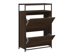 Zapatero roble marrón 75x34x112 cm madera de ingeniería