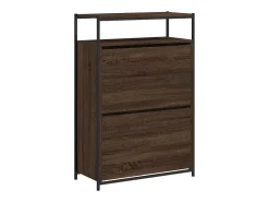 Zapatero roble marrón 75x34x112 cm madera de ingeniería