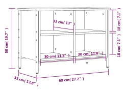 Zapatero roble marrón 69x35x50 cm madera de ingeniería