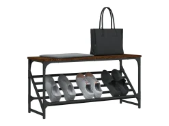 Zapatero roble marrón 90x30x45 cm madera de ingeniería