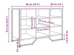 Zapatero roble marrón 90x38x61,5 cm madera de ingeniería