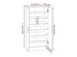 Zapatero Roble marrón 55x35x108cm Madera de ingeniería