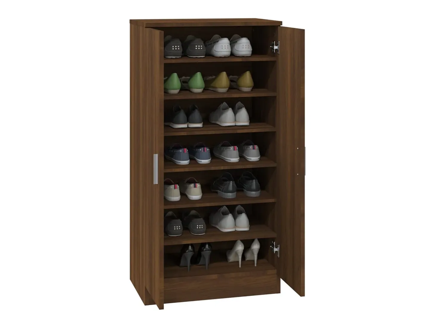 Zapatero Roble marrón 55x35x108cm Madera de ingeniería