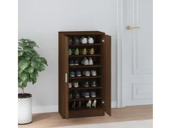 Zapatero Roble marrón 55x35x108cm Madera de ingeniería