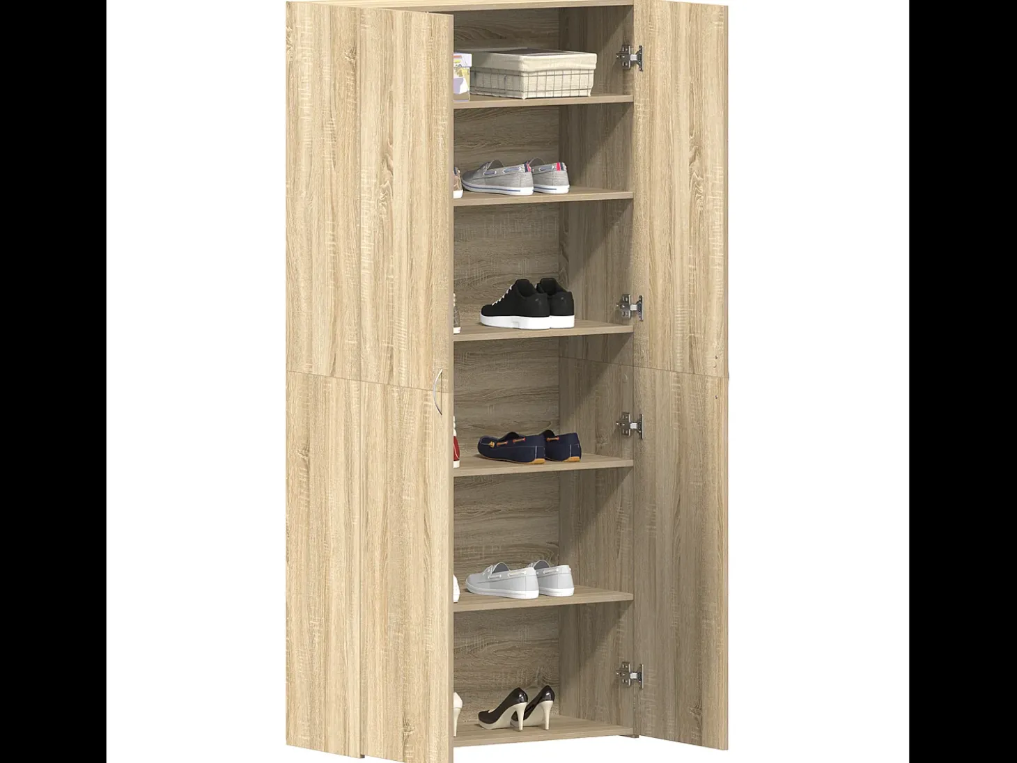 Zapatero roble Sonoma 80x35,5x180 cm Madera de ingeniería