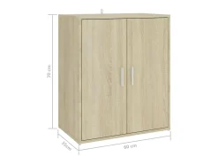 Zapatero roble Sonoma 60x35x70 cm Madera de ingeniería